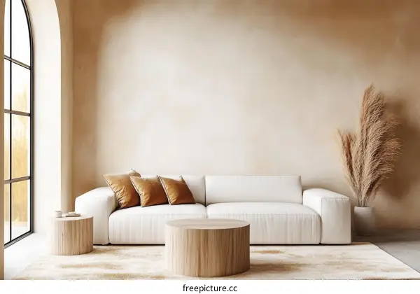 Modern Beige Living Room Interior Design