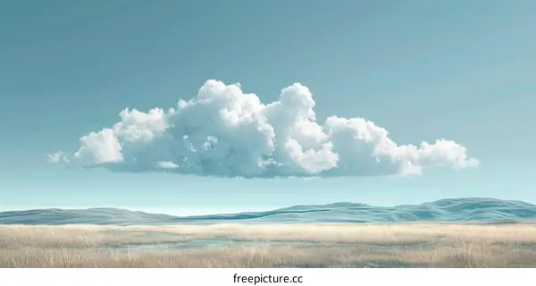 Peaceful Cloud Over Plains Landscape