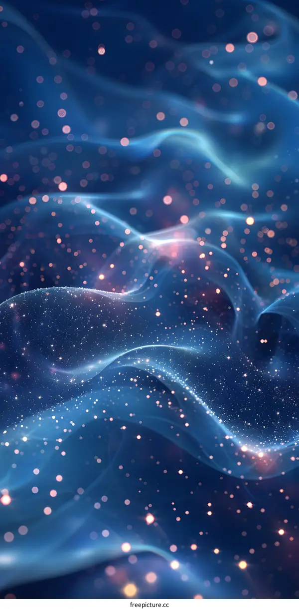 Blue Waves and Glowing Dots