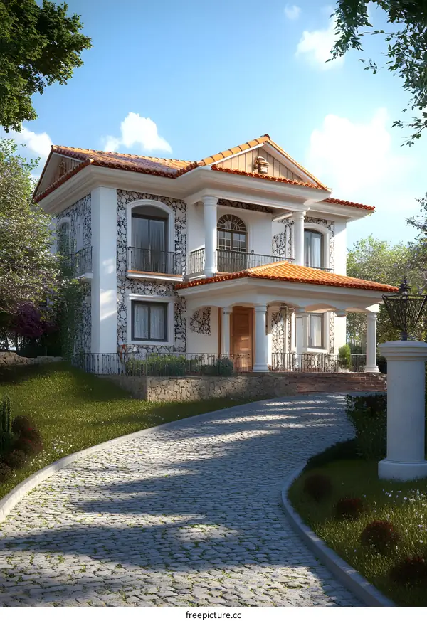 Modern Two Story House With Stone Exterior