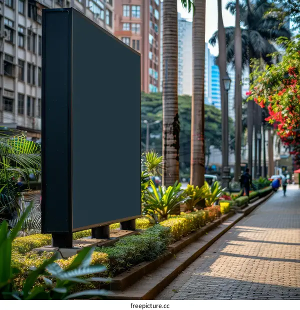 Blank digital billboard mockup in the city street