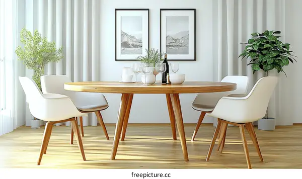 Modern Dining Room Interior Design Illustration