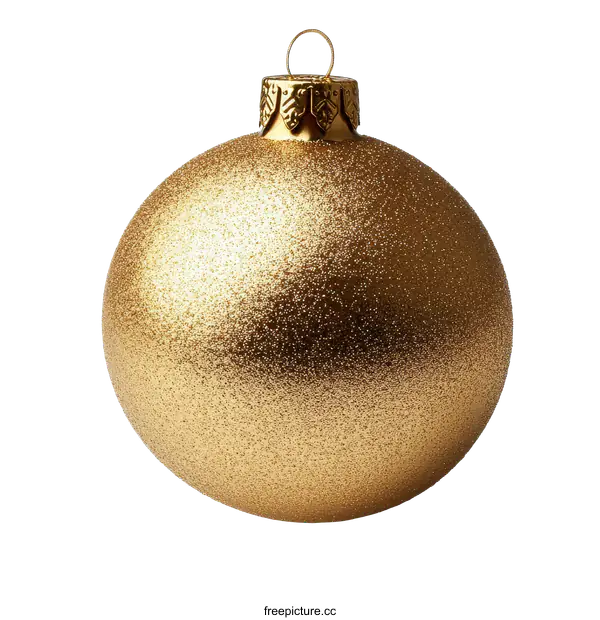 [Transparent Background PNG]Golden Christmas Ornament Close Up