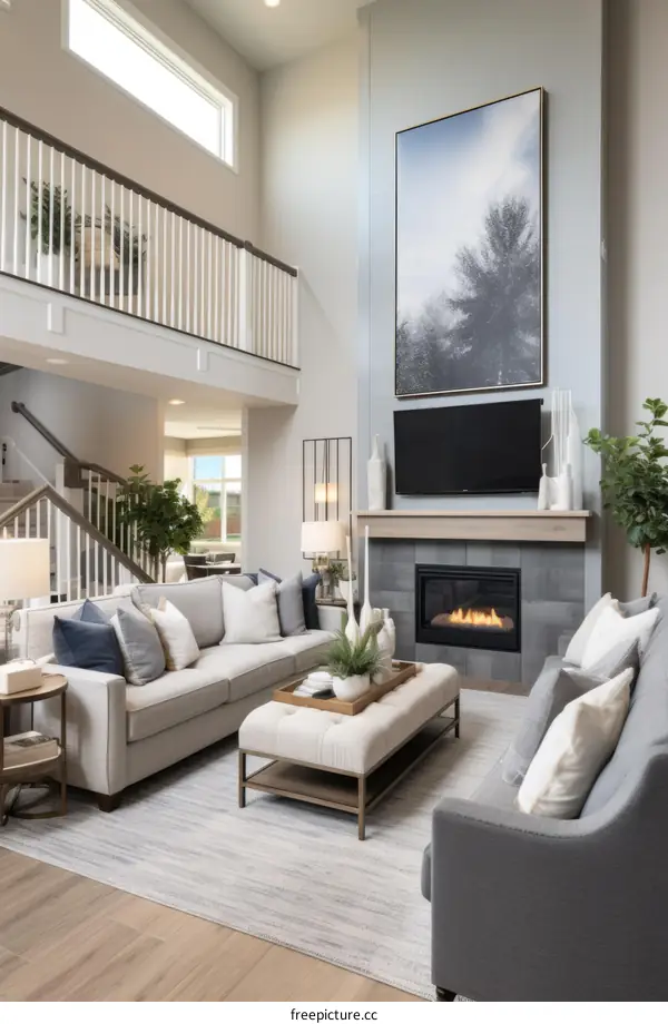 Living Room with Fireplace, TV, and Comfortable Seating