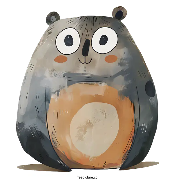 [Transparent Background PNG]Cute Cartoon Bear Illustration With Big Eyes