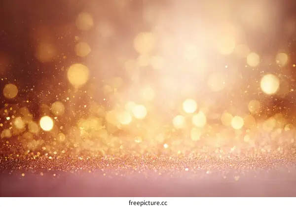 Golden Glitter Background with Bokeh Effect