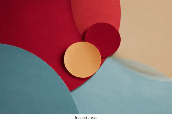 Abstract Geometric Paper Shapes in Multicolored Background