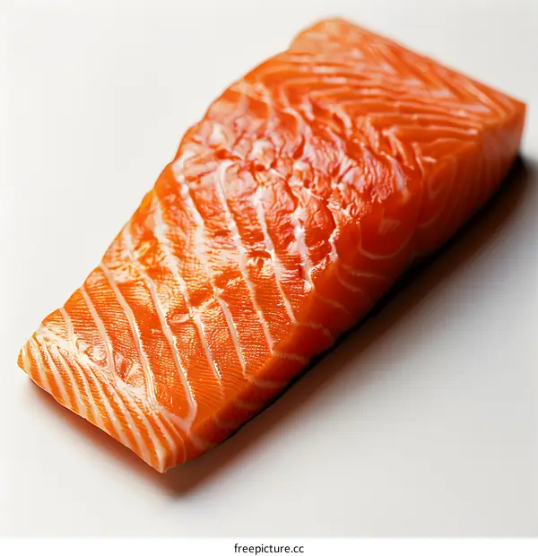A fillet of raw salmon