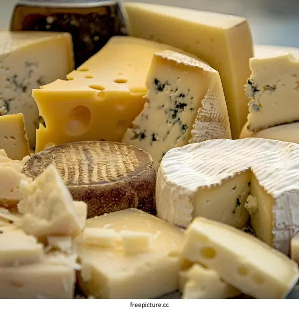 Assortment of Various Types of Cheese