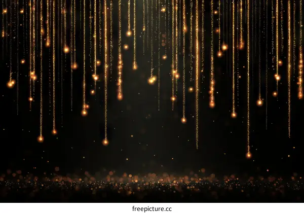 Golden Glitter Falling Effect Background