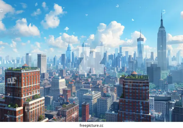 New York City Skyline on a Sunny Day