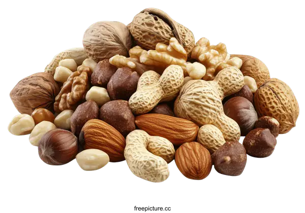 [Transparent Background PNG]Assorted Nuts Collection Close Up