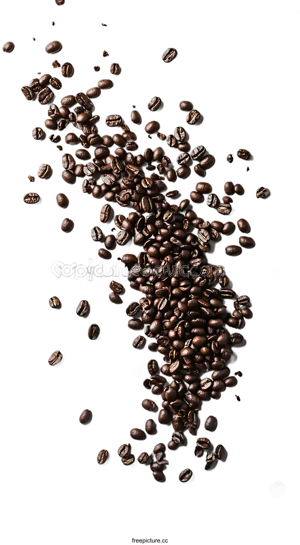 [Transparent Background PNG]Coffee Beans Flying in the Air