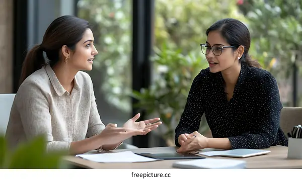 Business Discussion Between Two Women