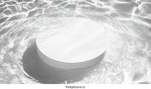 Elegant White Circle Display on Water