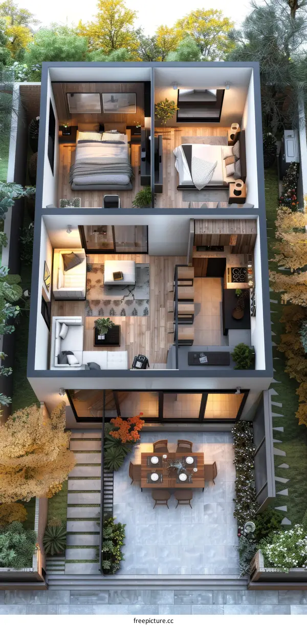 Modern Townhouse Floor Plan Design