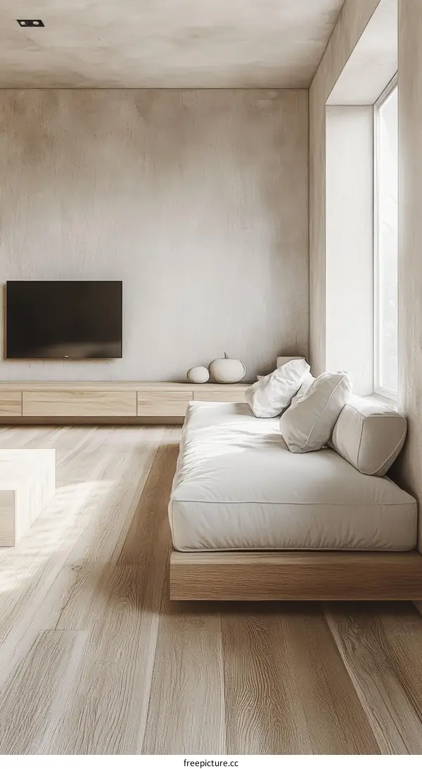 Modern Minimalist Living Room Design Illustration