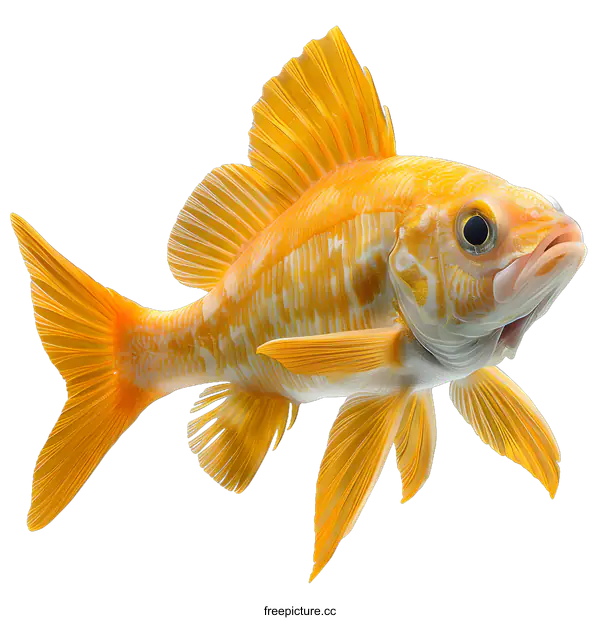 [Transparent Background PNG]A 3D rendering of a goldfish