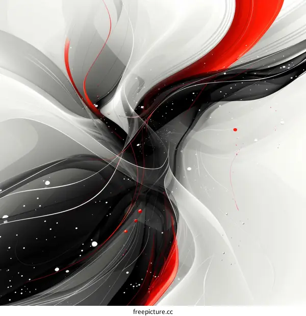 Dynamic Abstract Painting with Red Accents