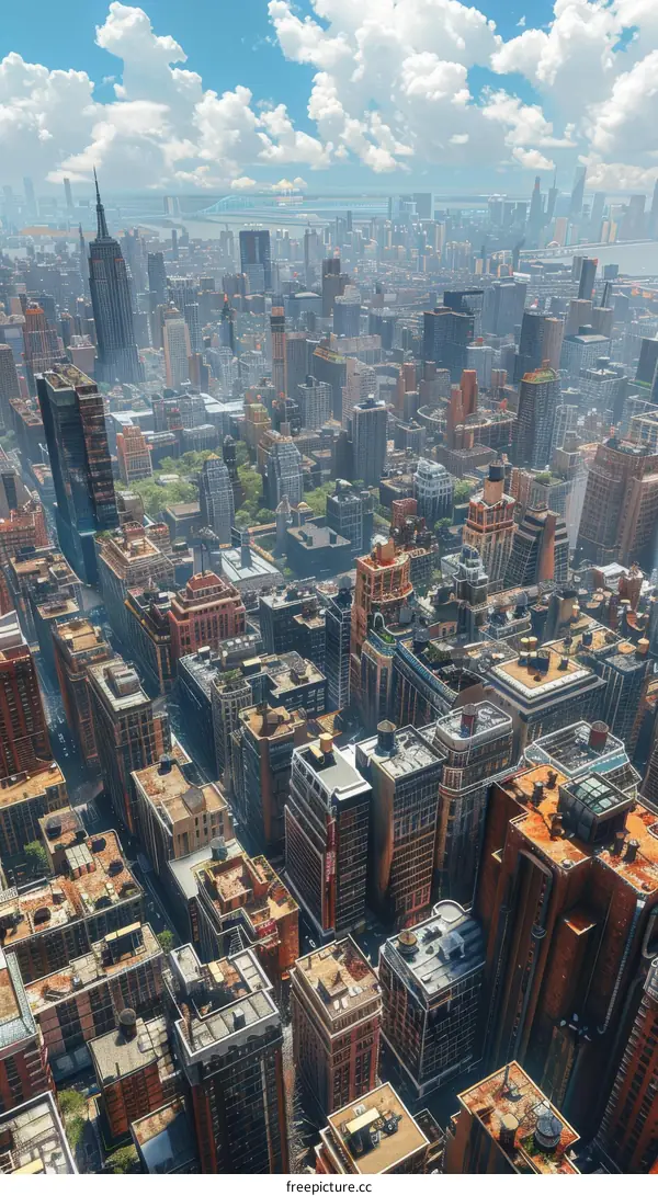 Aerial View of Manhattan Skyline