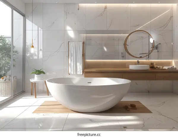 Modern Minimalist Bathroom Design with Marble