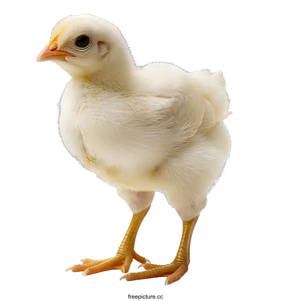 [Transparent Background PNG]Baby chick standing on white background