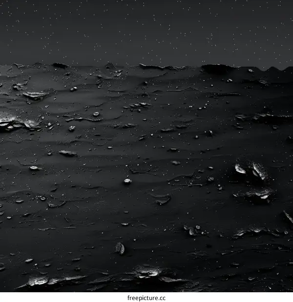 Black and white image of the surface of the moon