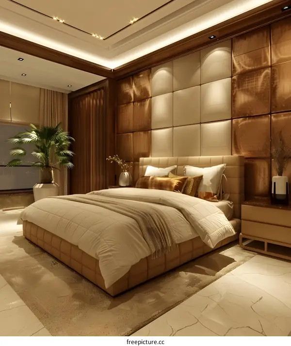 Comfortable and Modern Bedroom with Plants