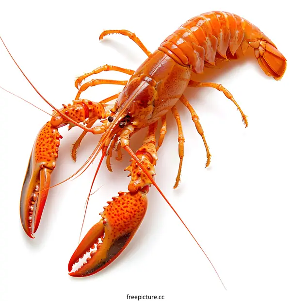 Cooked Lobster on White Background