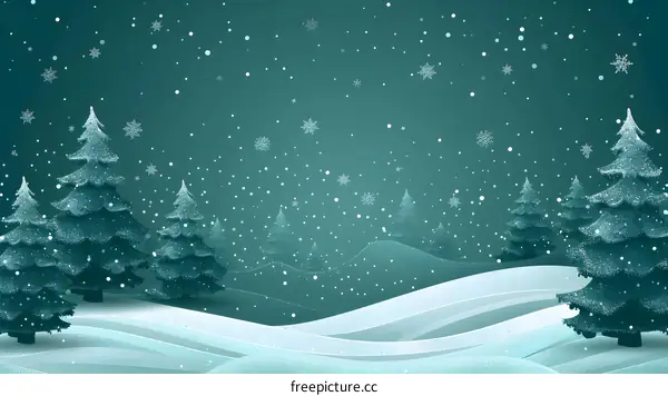 Winter Wonderland Snowy Forest Background
