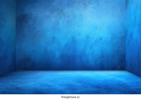 Empty Blue Room Interior Design Illustration