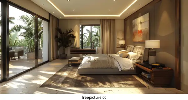 Modern Bedroom Interior Design Illustratrion
