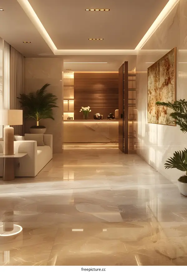 Bright and Airy Lobby Interior Design