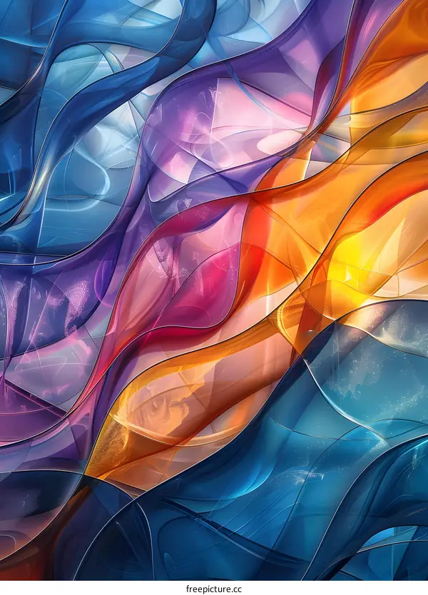 Abstract Colorful Swirls and Waves Background