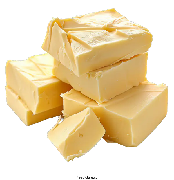 [Transparent Background PNG]Blocks of white chocolate on black background