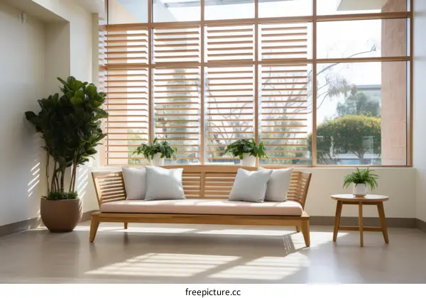 Modern Hospital Waiting Room With Natural Light