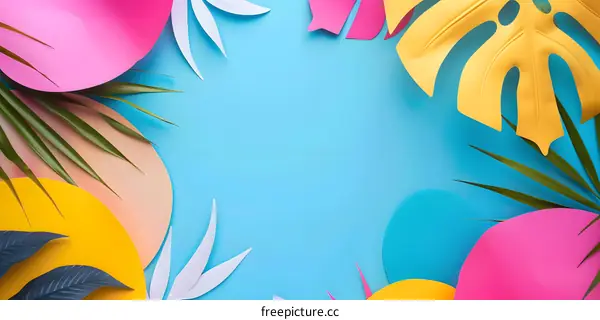 Tropical Paper Cutout Background