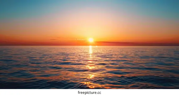 Tranquil Sunset Over Calm Sea