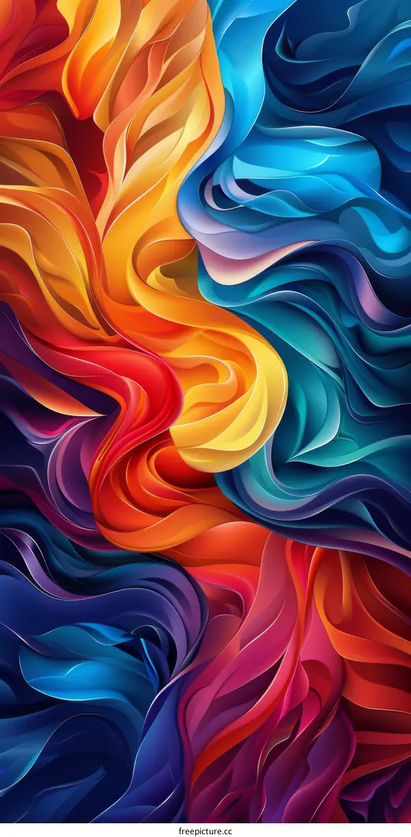 Abstract Colorful Flowing Shapes