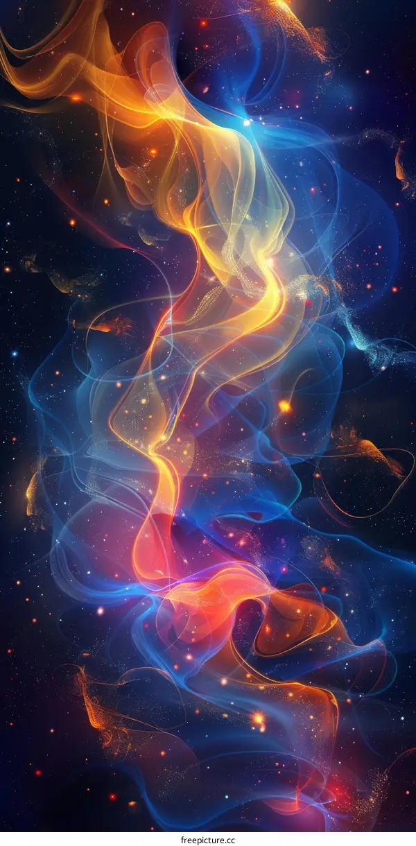 Abstract Colorful Cosmic Nebula Art