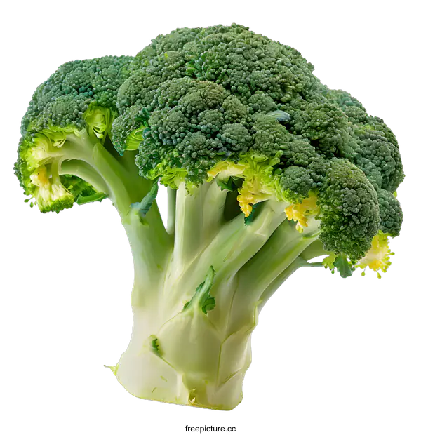 [Transparent Background PNG]Fresh Green Broccoli Florets Isolated On White Background