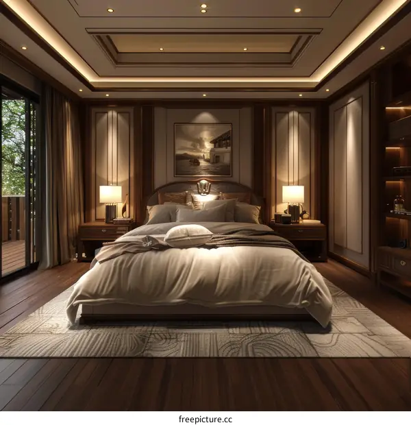 Elegant Master Bedroom Interior Design Illustration