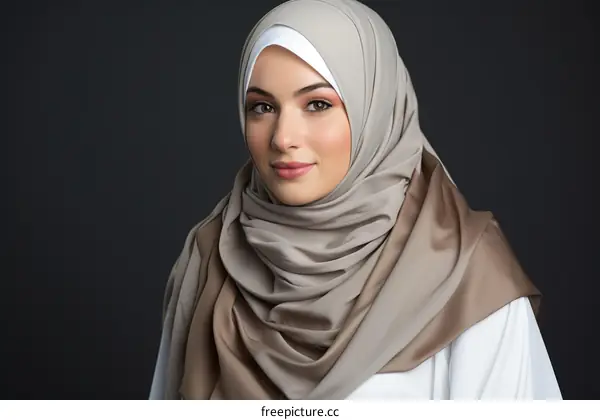Portrait of a young woman wearing a hijab
