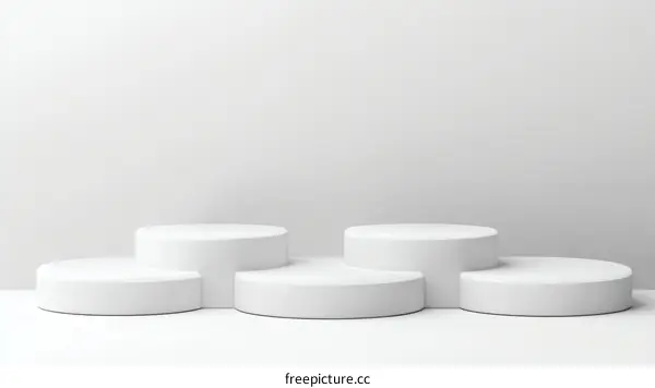 White Round Podiums for Display