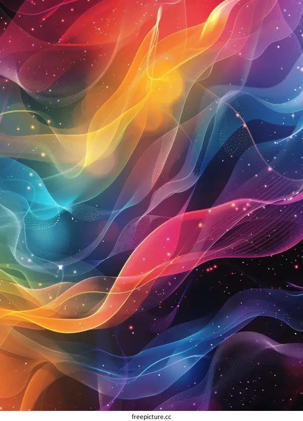 Abstract Colorful Flowing Lines Background Design