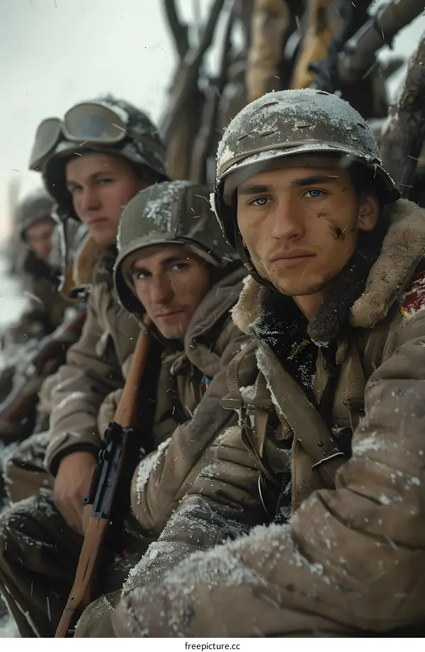 A group of soldiers in the snow