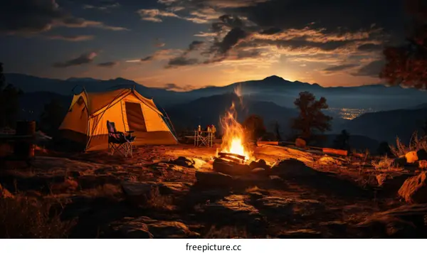 Camping under the stars in the mountains