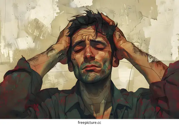 A man with his hands on his head looking stressed