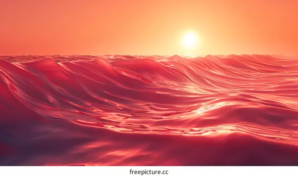crimson red ocean sunset