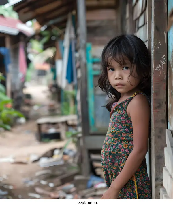 Portrait of a young girl in a developing country